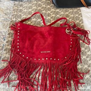 Suede crossbody bag